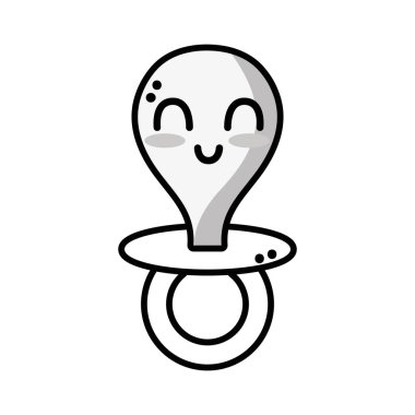 satır kawaii şirin mutlu emzik araç vektör çizim