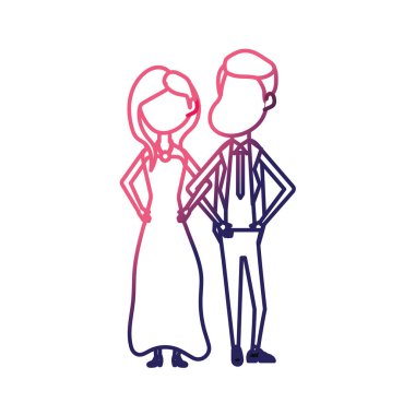 satır mutlu çift birlikte ve romantik kutlama vektör çizim