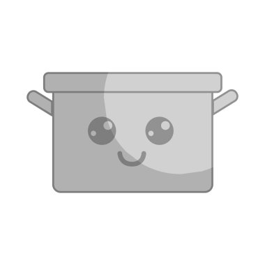 siluet kawaii güzel mutlu tencereye, vektör çizim tasarım