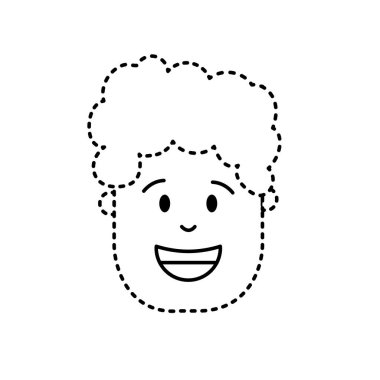 Şekil adam kafa saç modeli tasarım vektör çizim ile noktalı