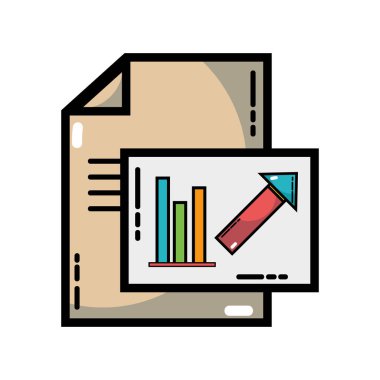 Belge İstatistikleri diyagramı grafisi vektör çizim bar ile