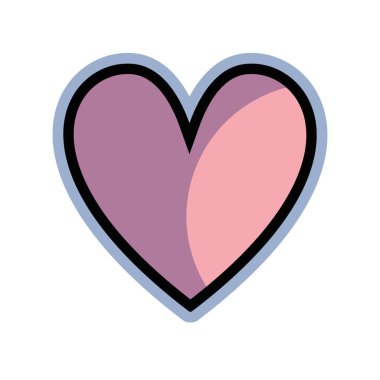 pembe sevimli kalp sevgi simgesi, vektör çizim tasarım