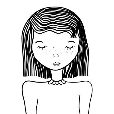 kadın anne gözleri kapalı, vektör çizim tasarım