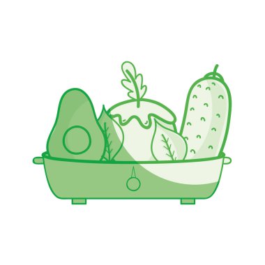 taze ve lezzetli sebze pot, vektör çizim içinde