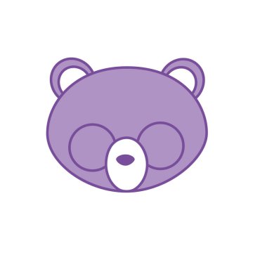 kontur panda vahşi sevimli hayvan vektör çizim kafa