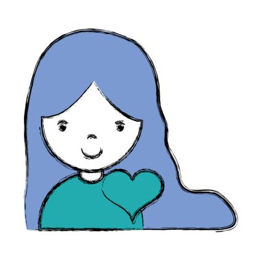 güzellik kız saç modeli ve kıyafet vektör çizim ile