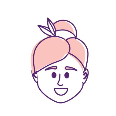 Avatar kadın başına sosyal Kullanıcı vektör çizim