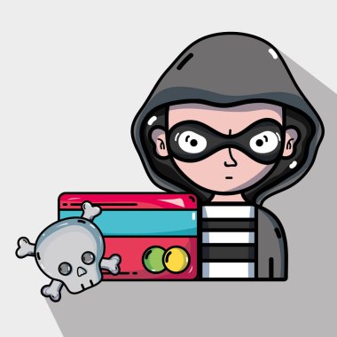 kişi hacker programcı virüs içinde sistem vektör çizim için