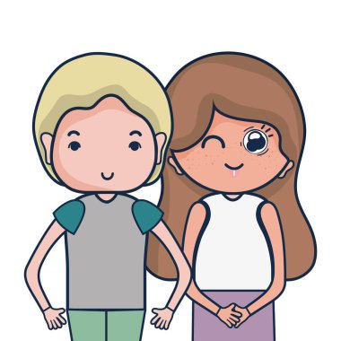 Güzellik çift ile birlikte saç modeli tasarım illüstrasyon vektör