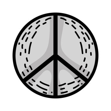 satır hippi barış ve sevgi simgesi tasarım vektör çizim