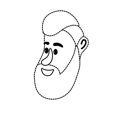 Şekil avatar adam yüz saç modeli tasarım vektör çizim ile noktalı