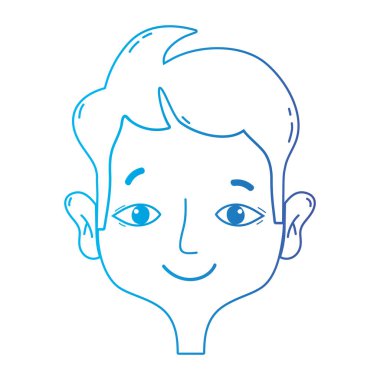 çizgi adam kafa saç modeli tasarımı ile illüstrasyon vektör