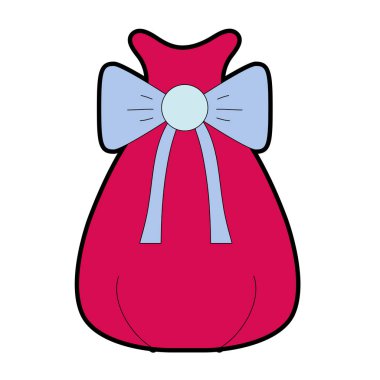 Noel Baba çanta robbon tasarım vektör çizim ile