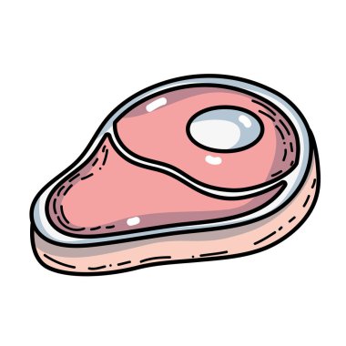 lezzetli ve taze et bölümü gıda vektör çizim