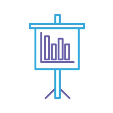 siluet sunu işletme belgesi istatistikleri barlar grafisi vektör çizim ile