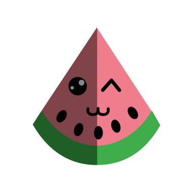 Kawaii güzel mutlu karpuz kutsal kişilerin resmi, vektör çizim