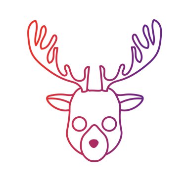 vahşi sevimli hayvan vektör çizim satırı elk baş