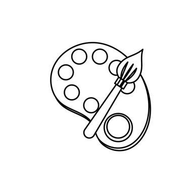 çizgi resim paleti fırça boya nesne vektör çizim ile