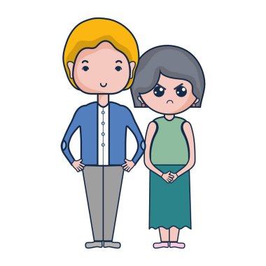 Güzellik çift ile birlikte saç modeli tasarım illüstrasyon vektör