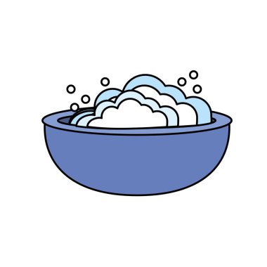 deterjan ve temizlik için baloncuklar ile kova nesne