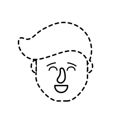 Şekil avatar adam kafa saç modeli tasarım vektör çizim ile noktalı