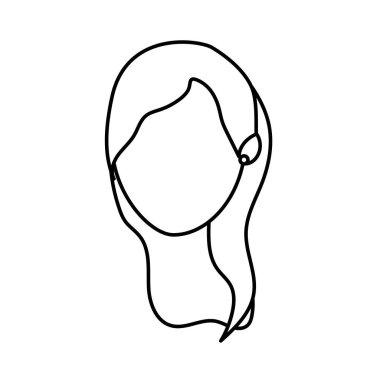 çizgi sosyal avatar kadın saç modeli tasarım vektör çizim ile