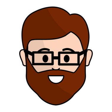 insanlar, mutlu yüz adam gözlük simgesiyle illüstrasyon vektör