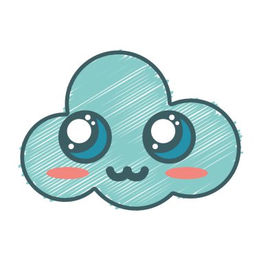 Kawaii şirin ihale bulut hava vektör çizim