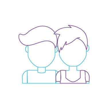 siluet saç modeli tasarımı ile güzel bir çift illüstrasyon vektör