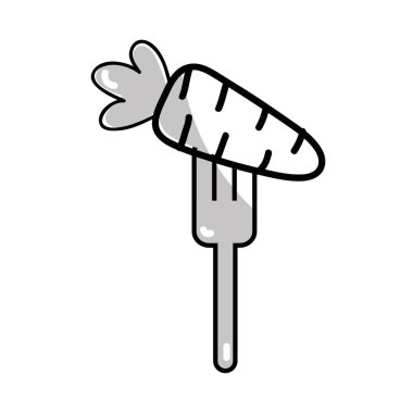 siluet taze havuç doğal salata, vektör çizim prepair