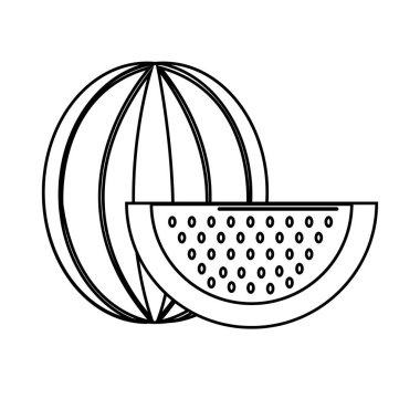 siluet karpuz meyve simge stok, vektör çizim tasarım görüntü