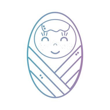 satır şirin bebek çocuk battaniye ve saç şekli vektör çizim ile