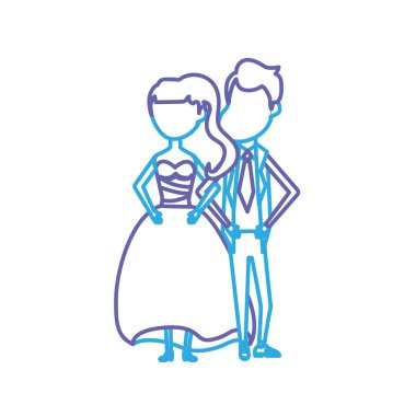 satır mutlu çift birlikte ve romantik kutlama vektör çizim