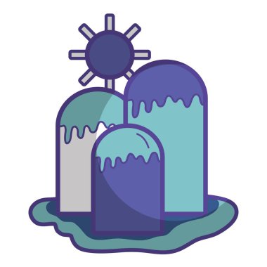 güneş hava vektör çizim ile karlı dağlar