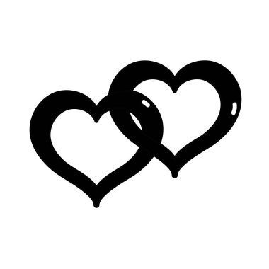 kontur hoş kalp sembol aşk ve tutku vektör çizim