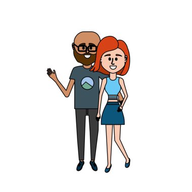 Çift clouthes tasarım vektör çizim simgesi ile birlikte