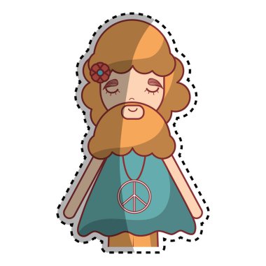 sakal barış ve sevgi meditasyon, vektör çizim tasarım adamla