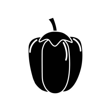 siyah kontur sağlık biber sebze kutsal kişilerin resmi, vektör çizim