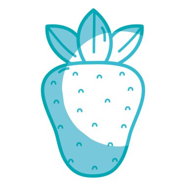 siluet lezzetli çilek meyve sağlıklı yaşam vektör çizim için