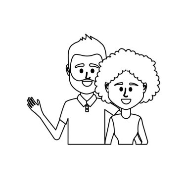 satır çift ile birlikte rahat kıyafetler illüstrasyon tasarım vektör