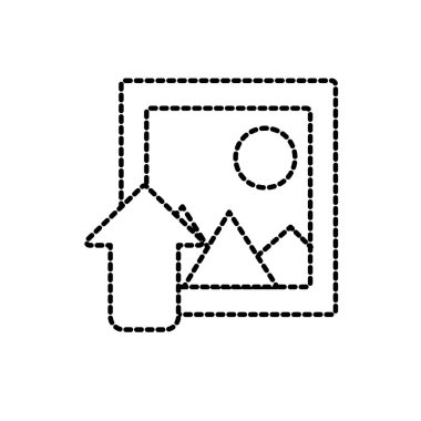 öğesi simge vektör çizim yükleme noktalı şekil çerçeve resmi