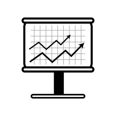 Kurulu ile iş, vektör çizim büyüyen mali ok
