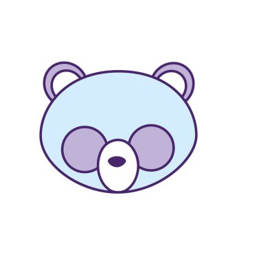 Panda vahşi sevimli hayvan vektör çizim kafa