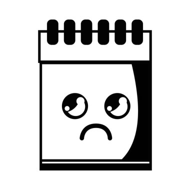 kontur kawaii şirin ağlayan defter araç vektör çizim