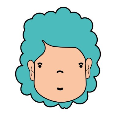 kadın yüz saç modeli ve ifade vektör çizim ile