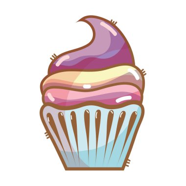 mutlu Doğum günü kutlaması, vektör çizim için lezzetli kek