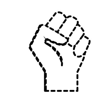 noktalı şekli el bütün parmaklar tasarım vektör çizim ile sıkı