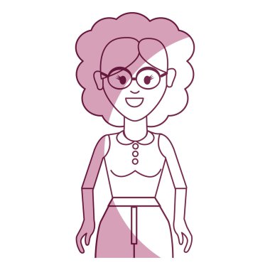 Yaşlı kadın saç modeli ve rahat bez, vektör çizim ile