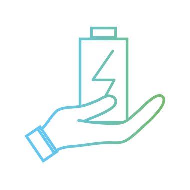 El vektör çizim satır güç elektrik pil şarj cihazı