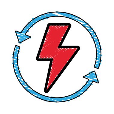 enerji tehlike sembolü ile vektör çizim çapında okları